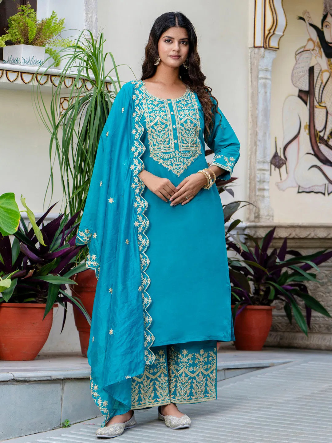 Vredevogel Vaisakhi Roman Silk Kurti Bottom With Dupatta Collection